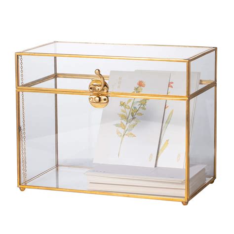 gold glass card box